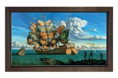 Butterfly Kelebek Gemisi Tablosu Kahverengi Ahşap - 70x100