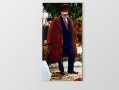 Atatürk Ve Kalpaklı Endam Tablosu Çerçevesiz - 40x60
