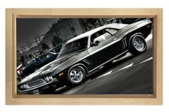 Classic American Muscle Cars Tablosu Naturel Ahşap - 45x30