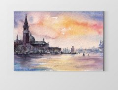 Soyut Liman Tablosu Çerçevesiz - 70x100