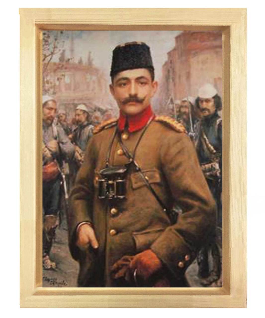 Enver Paşa Tablosu Naturel Ahşap Çerçeve - 40x60