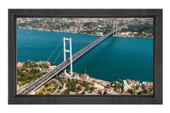 İstanbul Boğazı Tablosu Siyah Ahşap Çerçeve - 100x150