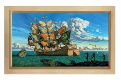 Butterfly Kelebek Gemisi Tablosu Naturel Ahşap - 100x200