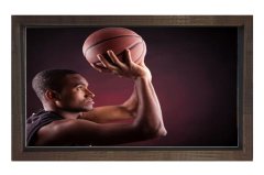 Basketbolcu ve Top Tablosu Kahverengi Ahşap - 100x150