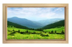 Muhteşem Yeşil Manzara Tablosu Naturel Ahşap - 50x90