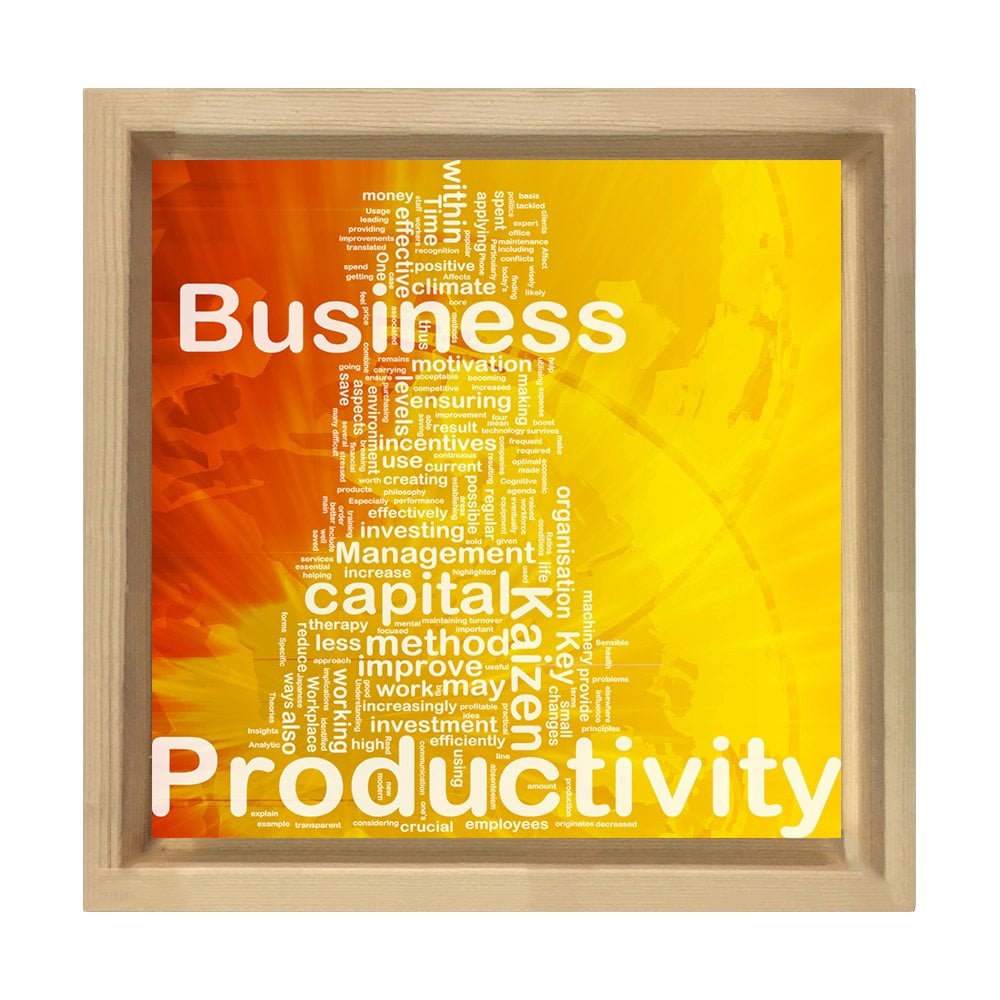 Business=İş.Vb Tablosu Naturel Ahşap Çerçeve - 80x80