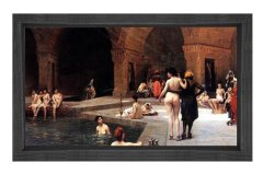 Hamam Tablosu Siyah Ahşap Çerçeve - 70x100