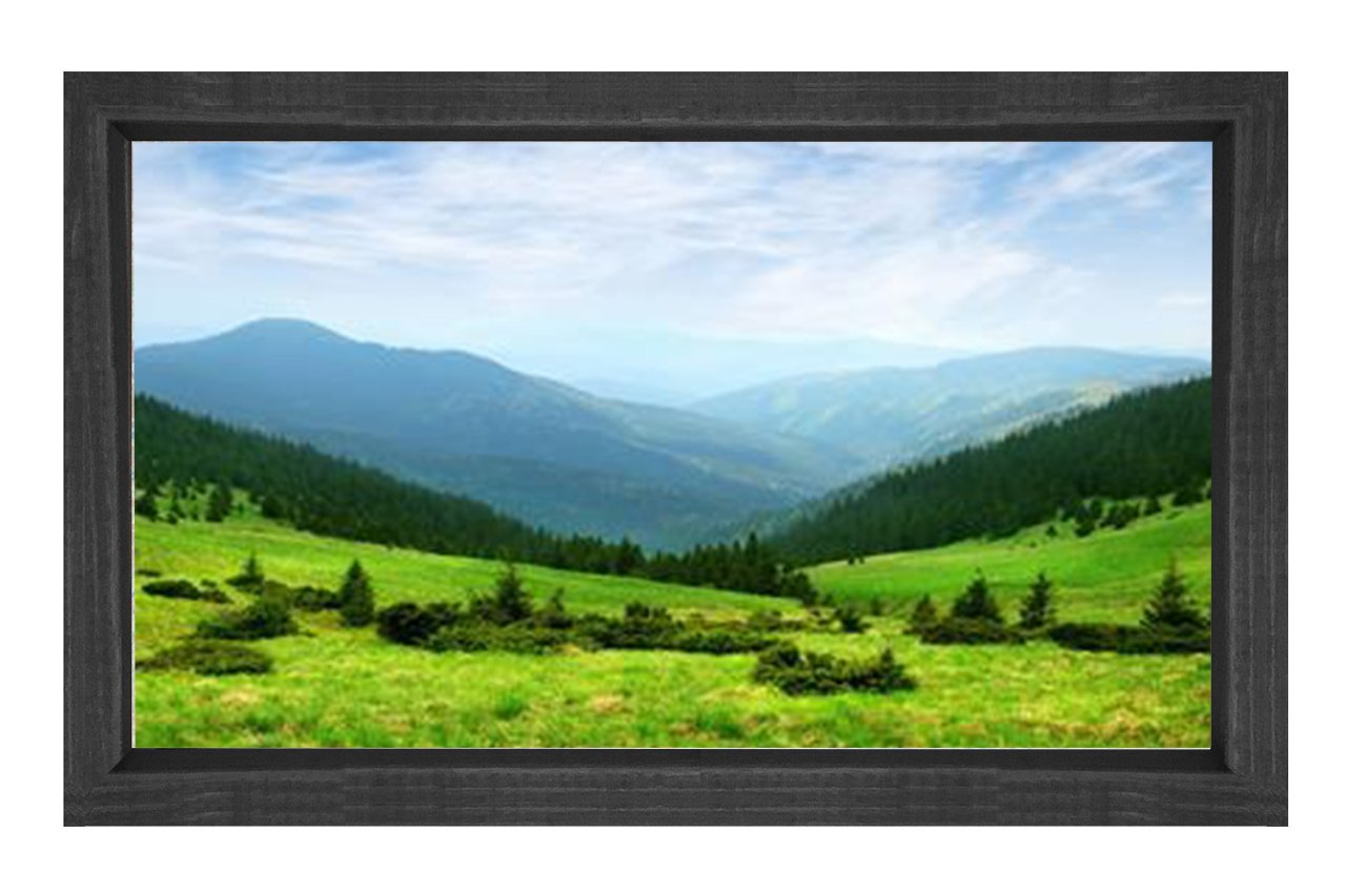 Muhteşem Yeşil Manzara Tablosu Siyah Ahşap - 100x150