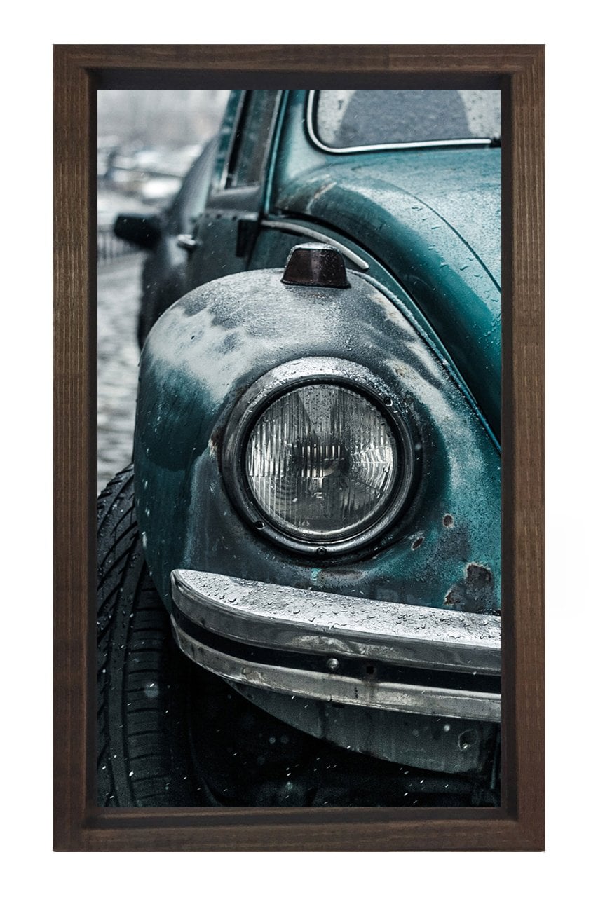 Mavi Vosvos Tablosu Kahverengi Ahşap - 100x150
