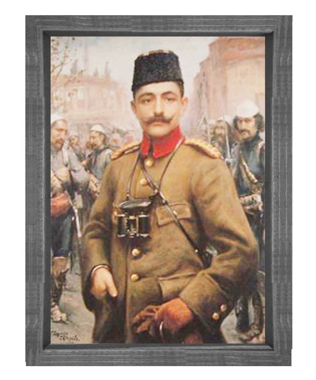 Enver Paşa Tablosu Siyah Ahşap Çerçeve - 100x150