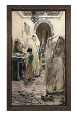 Pazaryeri Tablosu Kahverengi Ahşap Çerçeve - 100x200