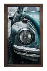 Mavi Vosvos Tablosu Kahverengi Ahşap - 40x60