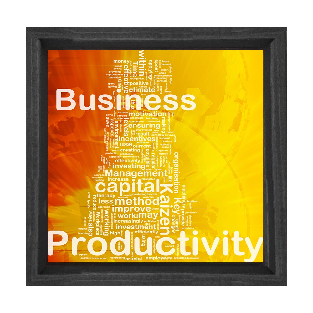 Business=İş.Vb Tablosu Siyah Ahşap Çerçeve - 40x40