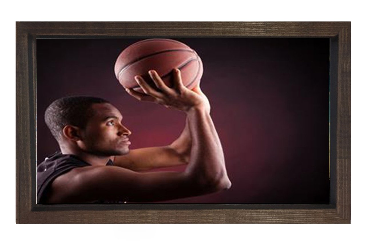 Basketbolcu ve Top Tablosu Kahverengi Ahşap - 50x90