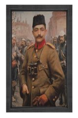 Enver Paşa Tablosu Siyah Ahşap Çerçeve - 45x30