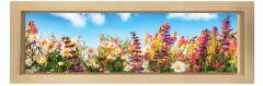 Papatyalar Ve Gökyüzü Tablosu Naturel Ahşap Çerçeve - 200x70