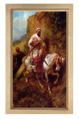 Oryantalis Atlı Tablosu Naturel Ahşap Çerçeve - 50x90