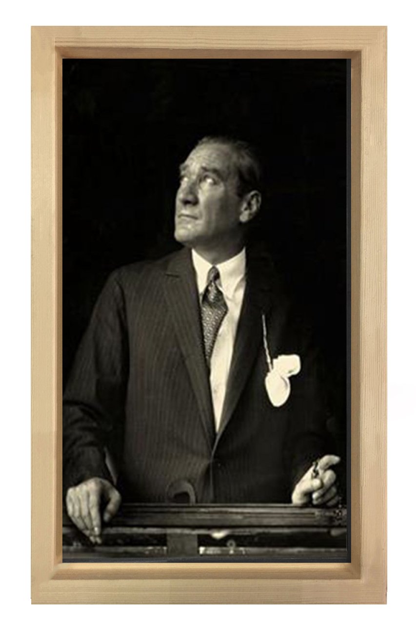 Atatürk Tablosu Naturel Ahşap - 40x60