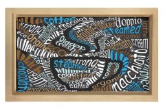 Kahve İsimleri Tablosu Naturel Ahşap - 50x90