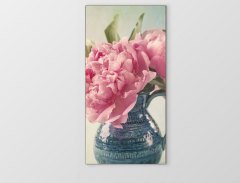 Pembe Çiçekler Vazoda Tablosu Çerçevesiz - 100x150