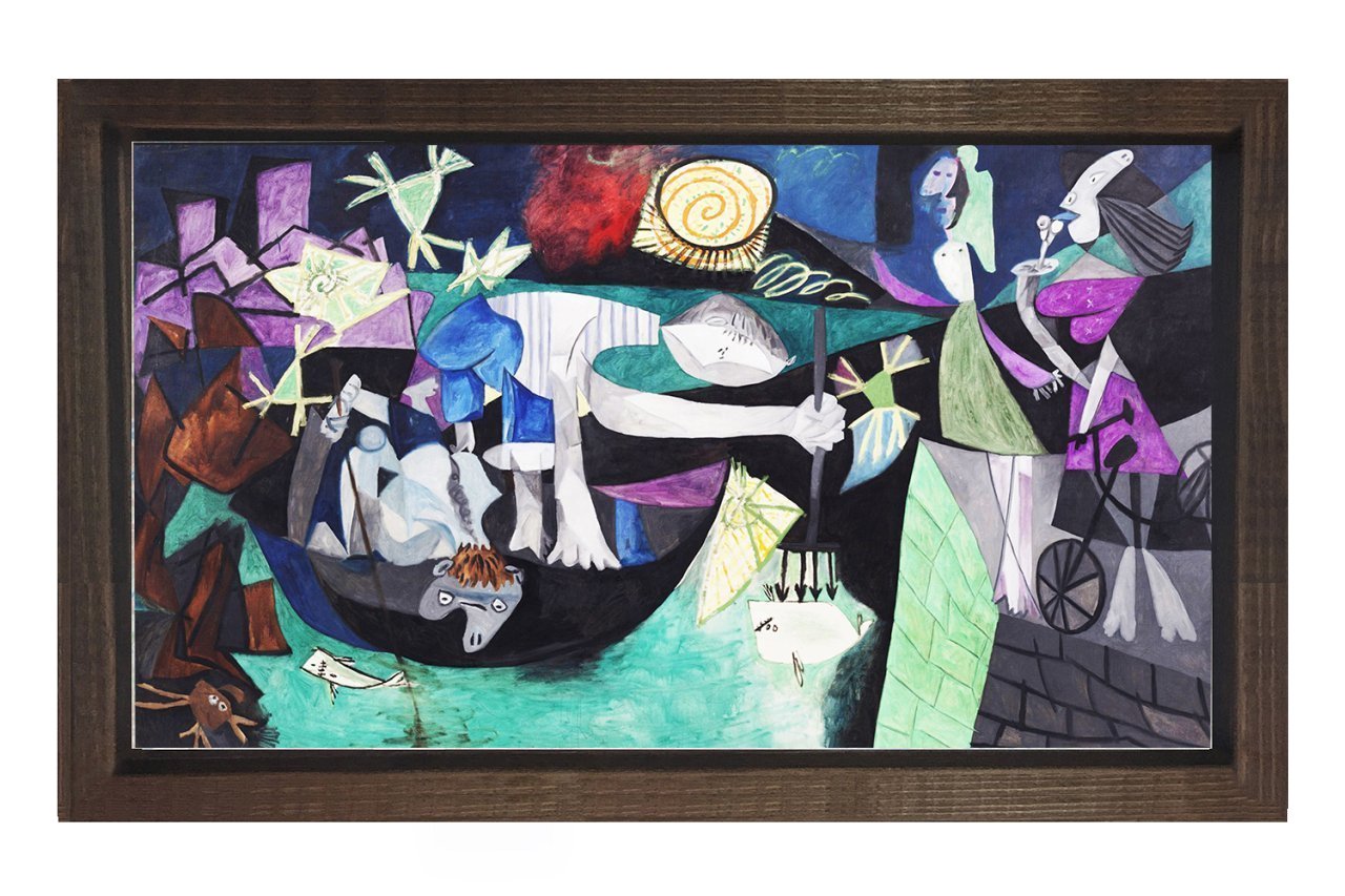 Soyut Tablosu Kahverengi Ahşap Çerçeve - 100x150