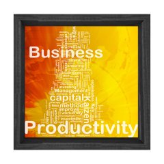 Business=İş.Vb Tablosu Siyah Ahşap Çerçeve - 60x60