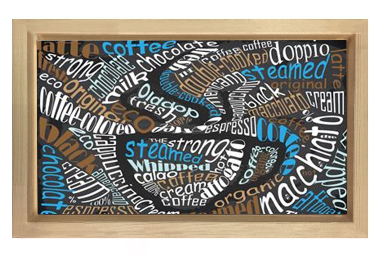 Kahve İsimleri Tablosu Naturel Ahşap - 70x100