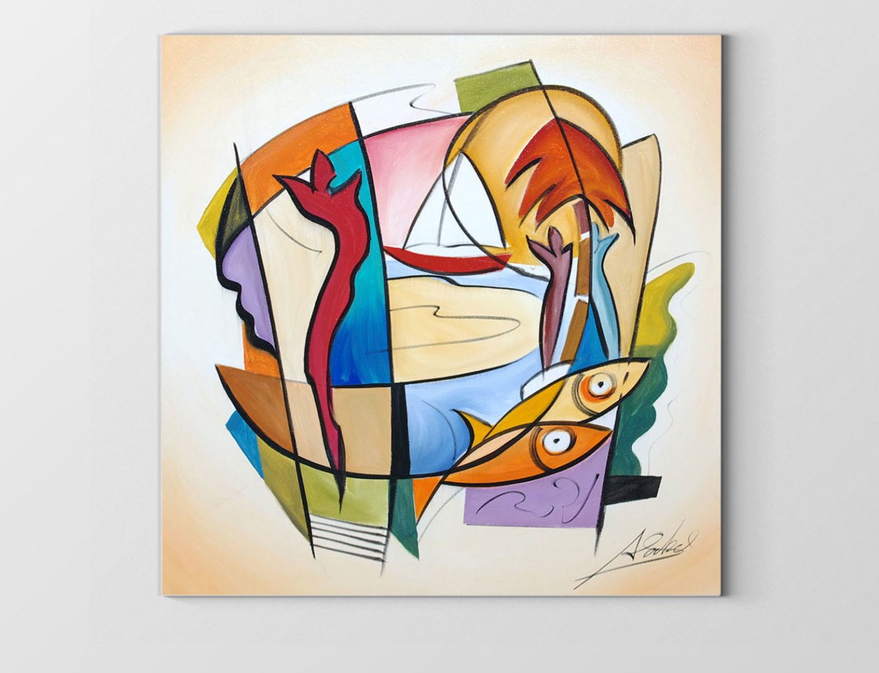 Soyut Tablo Tablosu Çerçevesiz - 60x60