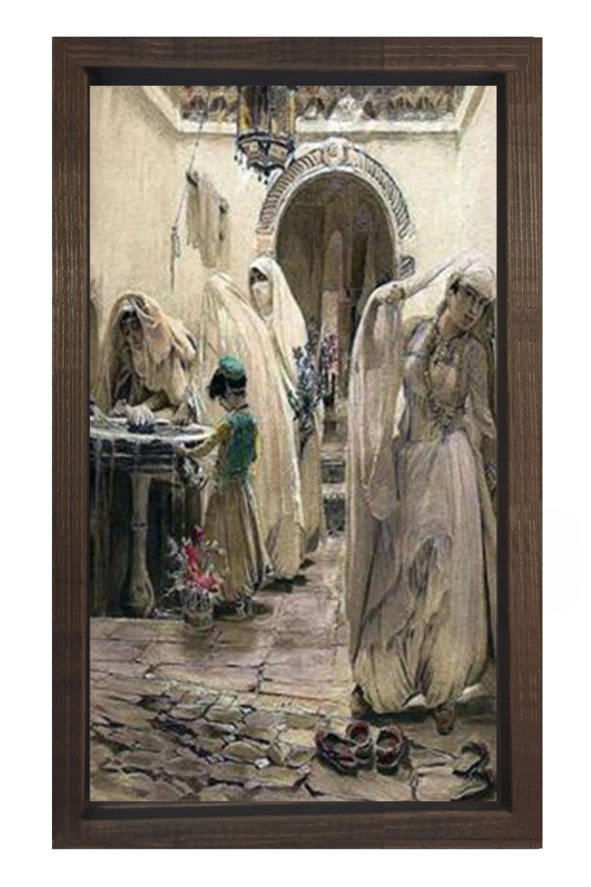 Pazaryeri Tablosu Kahverengi Ahşap Çerçeve - 70x100