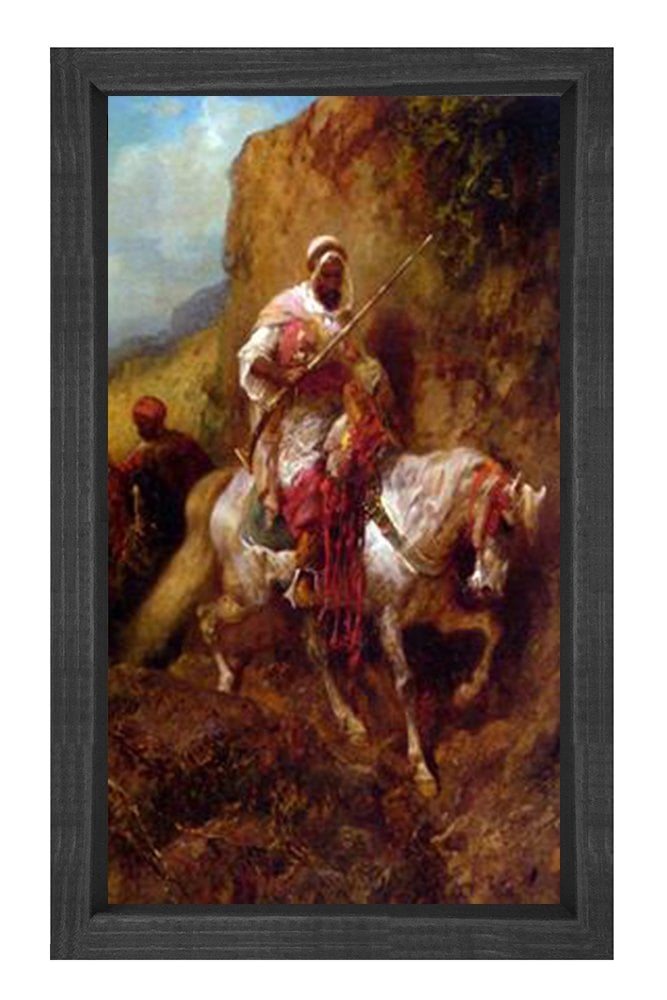 Oryantalis Atlı Tablosu Siyah Ahşap Çerçeve - 100x200