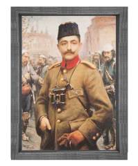 Enver Paşa Tablosu Siyah Ahşap Çerçeve - 70x100