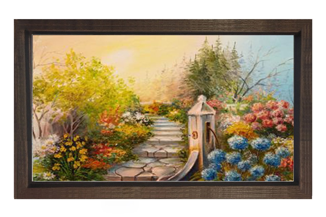 Çiçekler Merdiven Tablosu Kahverengi Ahşap - 100x200