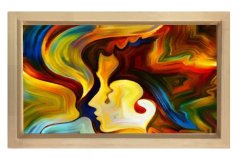Soyut Reprodüksiyon Tablosu Naturel Ahşap - 50x70