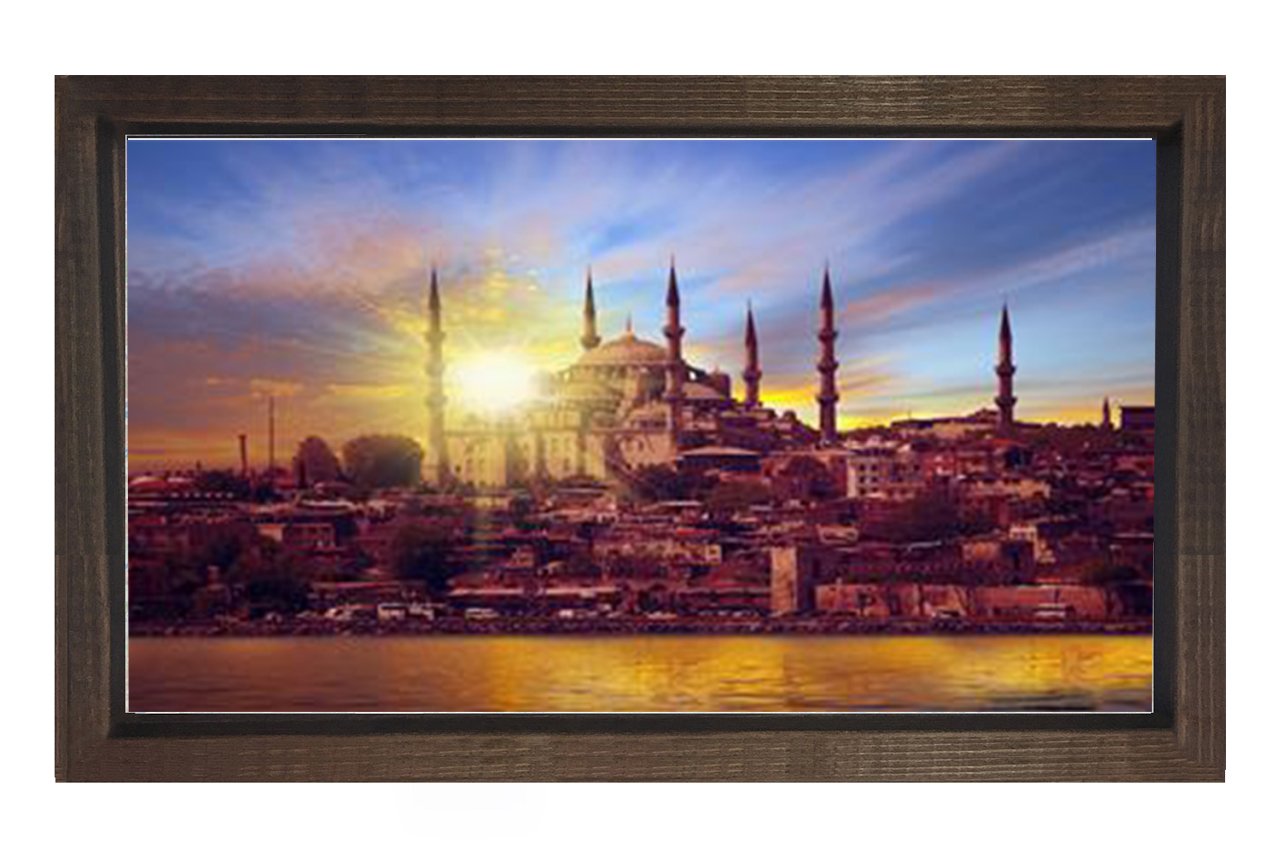 İstanbul Gündoğumu Tablosu Kahverengi Ahşap Çerçeve - 70x100