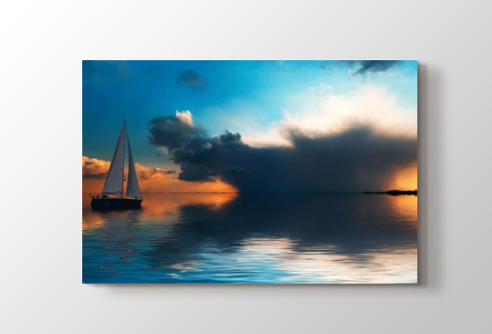 Gökyüzü Gemi Tablosu Çerçevesiz - 100x150