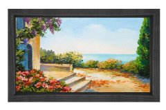 Manzara Reprodiksiyon Tablosu Siyah Ahşap - 70x100