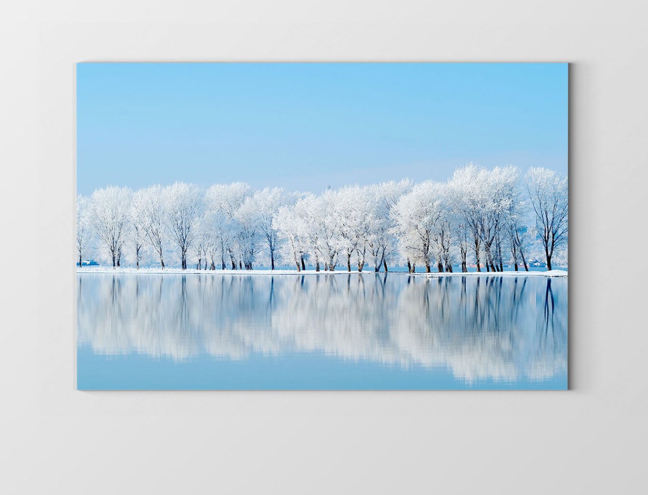 Kış Ve Göl Tablosu Çerçevesiz - 40x60