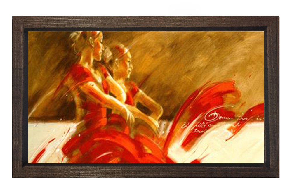 Balerinler Tablosu Kahverengi Ahşap Çerçeve - 40x60
