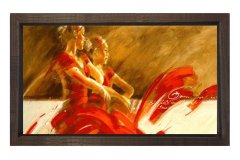 Balerinler Tablosu Kahverengi Ahşap Çerçeve - 40x60