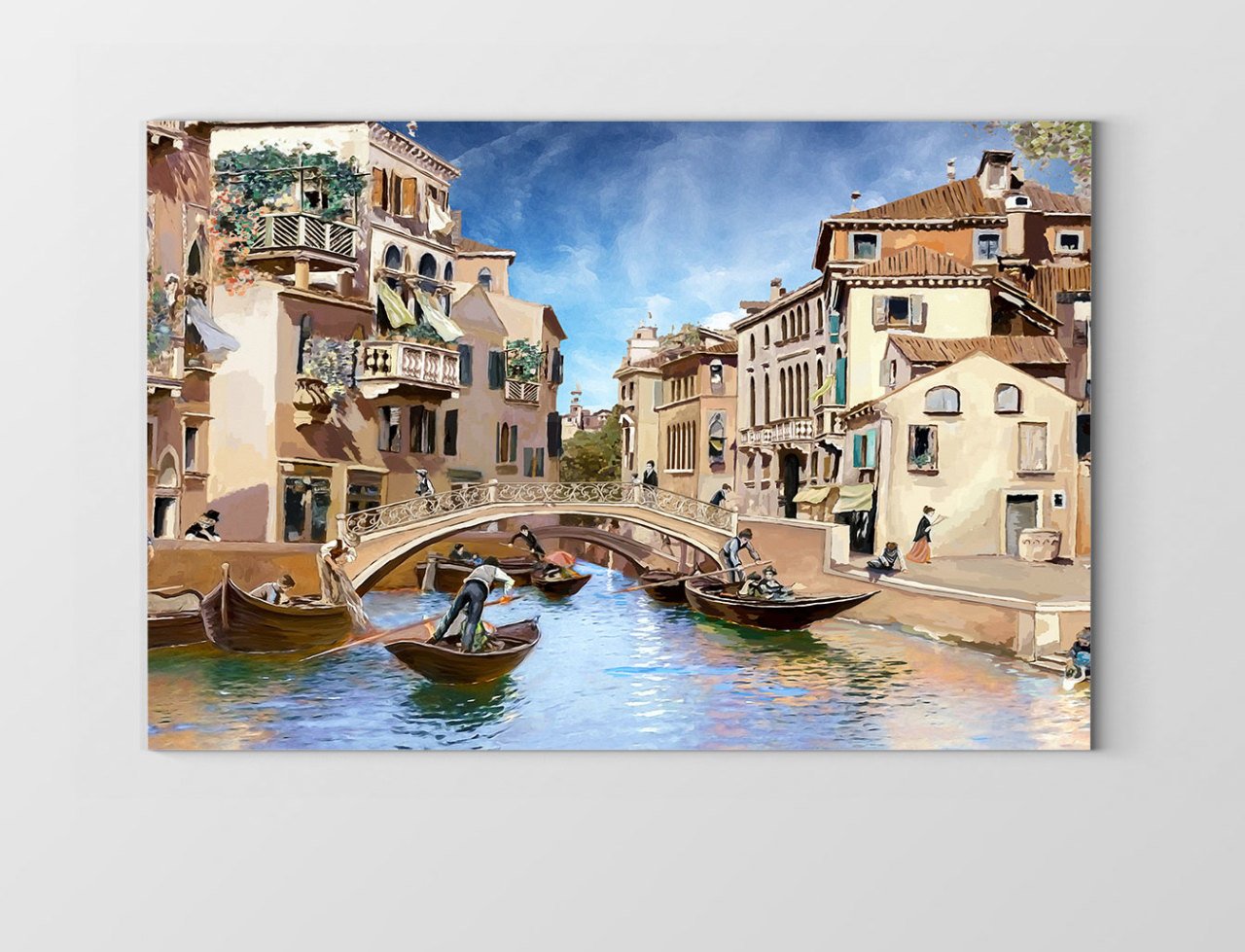 Venedik ve Gondollar Tablosu Çerçevesiz - 40x60