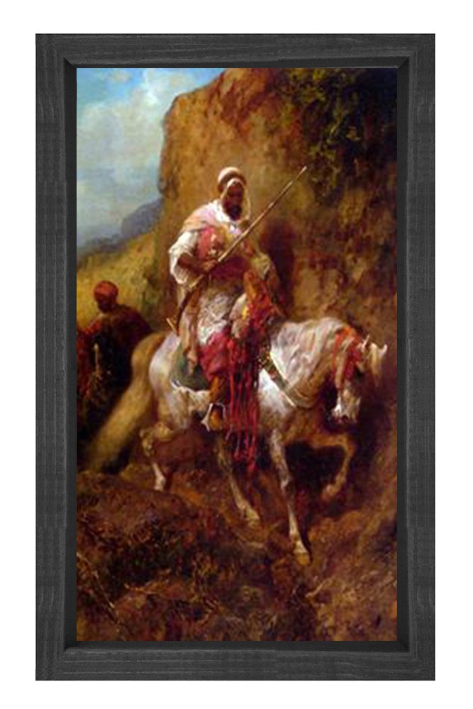 Oryantalis Atlı Tablosu Siyah Ahşap Çerçeve - 70x100