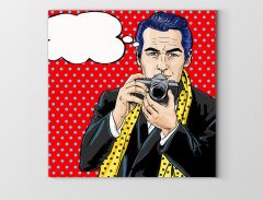 Fotoğraf Çeken Adam Tablosu Çerçevesiz - 90x90