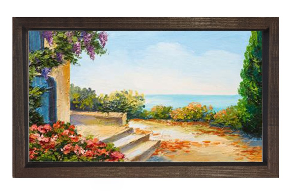 Manzara Reprodiksiyon Tablosu Kahverengi Ahşap - 40x60