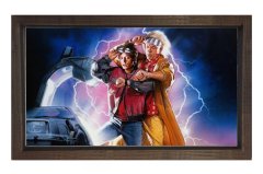 Geleceğe Dönüş Film Afişi Tablosu Kahverengi Ahşap Çerçeve - 50x70