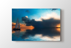 Gökyüzü Gemi Tablosu Çerçevesiz - 45x30
