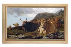 Otlak Hayvanları Tablosu Naturel Ahşap Çerçeve - 100x200