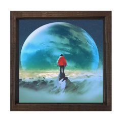 Ay ışığı Tablosu Kahverengi Ahşap Çerçeve - 70x100