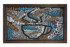 Kahve İsimleri Tablosu Kahverengi Ahşap - 40x60