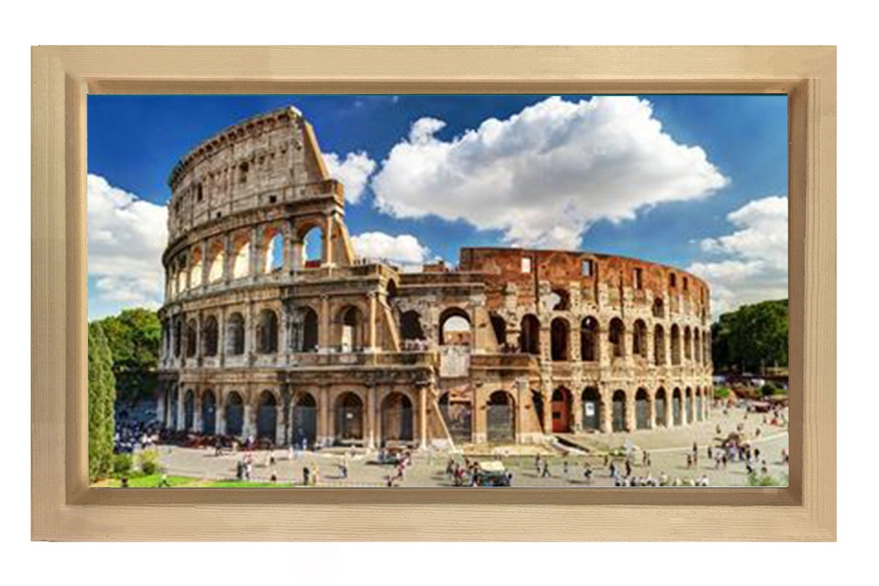 Roma Antik Kolezyum Tablosu Naturel Ahşap - 50x70