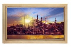 İstanbul Gündoğumu Tablosu Naturel Ahşap Çerçeve - 50x90